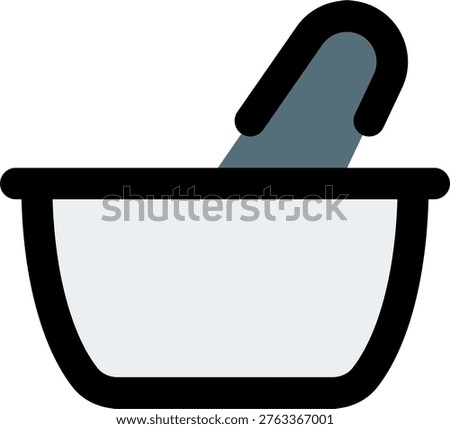 Mortar vector design in modern style, pharmacy mortar and pestle illustration for medication preparation and apothecary tools. Filled Line Icon