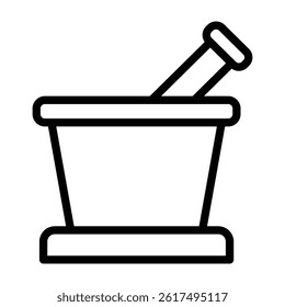 Mortar Vector Line Icon Design