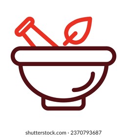 Mortar Vector Thick Line Two Color Icons For Personal And Commercial Use.
