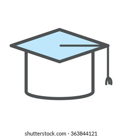 Mortarboard Bold Icon Illustration