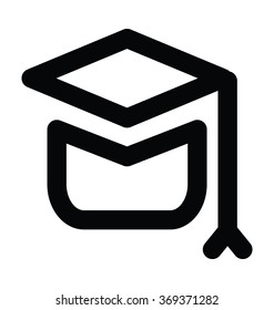 Mortarboard Bold Line Vector Icon
