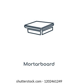 Mortarboard concept line icon. Linear Mortarboard concept outline symbol design. This simple element illustration can be used for web and mobile UI/UX.
