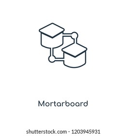Mortarboard concept line icon. Linear Mortarboard concept outline symbol design. This simple element illustration can be used for web and mobile UI/UX.