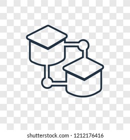 Mortarboard concept vector linear icon isolated on transparent background, Mortarboard concept transparency concept in outline style