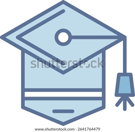 Mortarboard Filled Blue Tone Icon