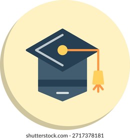 Symbol für flachen Kreis auf der Mortarboard