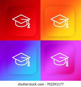 Mortarboard four color gradient app icon set