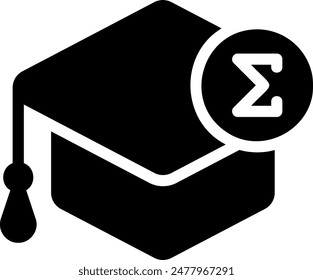 mortarboard glyph icon illustration vector