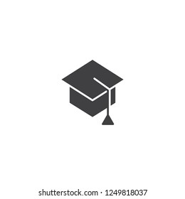 Mortarboard, graduation hat icon vector