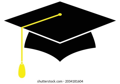 Mortarboard hat or hat for graduation simple icon