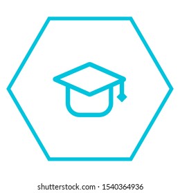 Mortarboard icon. Academic graduation cap vector sign isolated on white background. Education Symbol Trendy Flat style for graphic design, Web site, UI. EPS10. - Vector illustration