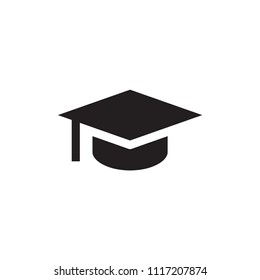 Mortarboard icon flat vector template design trendy