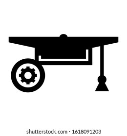 mortarboard icon isolated sign symbol vector illustration - high quality black style vector icons
