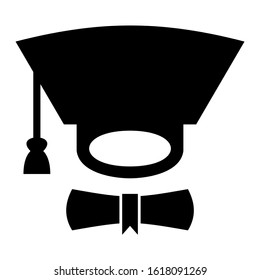 mortarboard icon isolated sign symbol vector illustration - high quality black style vector icons

