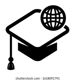 mortarboard icon isolated sign symbol vector illustration - high quality black style vector icons
