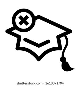 mortarboard icon isolated sign symbol vector illustration - high quality black style vector icons
