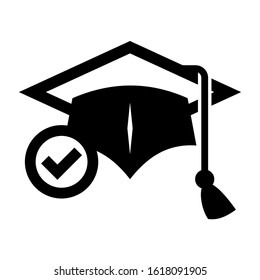 mortarboard icon isolated sign symbol vector illustration - high quality black style vector icons
