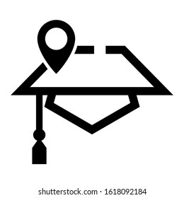 mortarboard icon isolated sign symbol vector illustration - high quality black style vector icons
