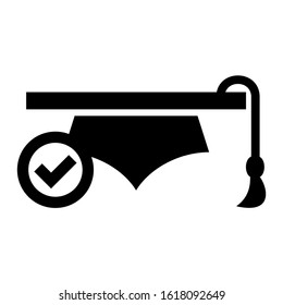 mortarboard icon isolated sign symbol vector illustration - high quality black style vector icons
