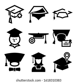 mortarboard icon isolated sign symbol vector illustration - Collection of high quality black style vector icons
