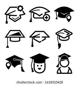 mortarboard icon isolated sign symbol vector illustration - Collection of high quality black style vector icons
