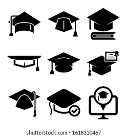 mortarboard icon isolated sign symbol vector illustration - Collection of high quality black style vector icons
