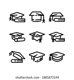 mortarboard icon or logo isolated sign symbol vector illustration - Collection of high quality black style vector icons
