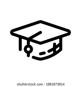 mortarboard icon or logo isolated sign symbol vector illustration - high quality black style vector icons
