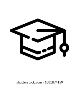 mortarboard icon or logo isolated sign symbol vector illustration - high quality black style vector icons
