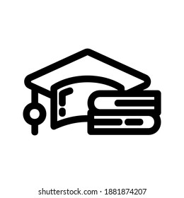 mortarboard icon or logo isolated sign symbol vector illustration - high quality black style vector icons
