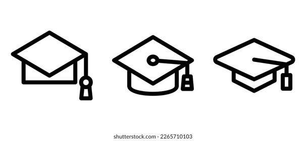 mortarboard icon or logo isolated sign symbol vector illustration - high quality black style vector icons
