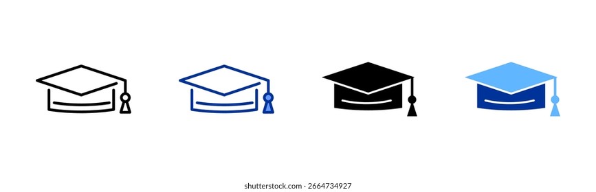 Mortarboard icon sheet multiple style collection