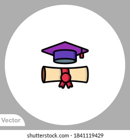 Mortarboard icon sign vector,Symbol, logo illustration for web and mobile