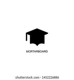 mortarboard icon vector black design