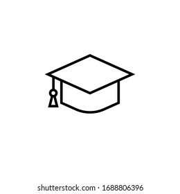 Mortarboard Icon Vector Illustration. Mortarboard Icon Line Style