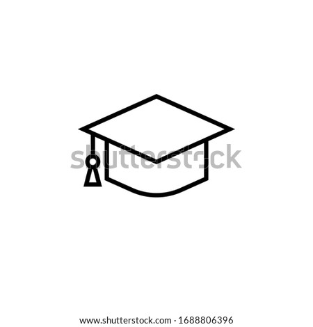mortarboard icon vector illustration. mortarboard icon line style