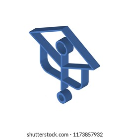 Mortarboard isometric left top view 3D icon