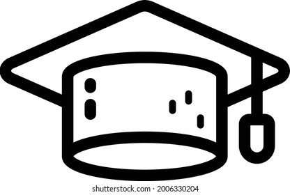 Mortarboard line icon - vector