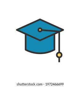 Mortarboard Line Icon Vector Illustration