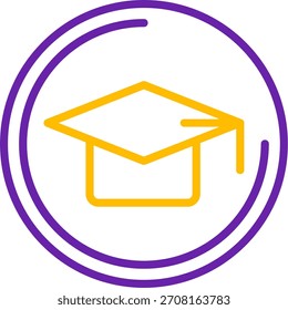 Design de ícone de vetor de duas cores da linha Mortarboard