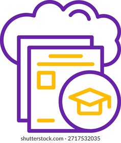 Mortarboard linha de dois cor vetor linha de duas cores ícone de vetor design