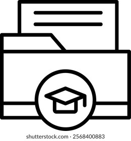 Mortarboard Line Vector Icon Design