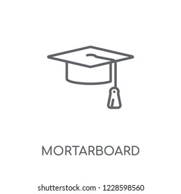 Mortarboard linear icon. Modern outline Mortarboard logo concept on white background from Startup Strategy and Success collection. Suitable for use on web apps, mobile apps and print media.