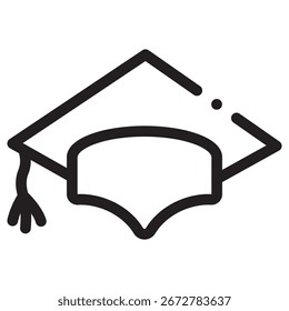 Mortarboard Modern Vetor Icon - Modelo de Símbolo de Ilustração Mínima para Web Mobile App UI Design
