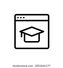 mortarboard on website Line icon for business website,apps, and many more
