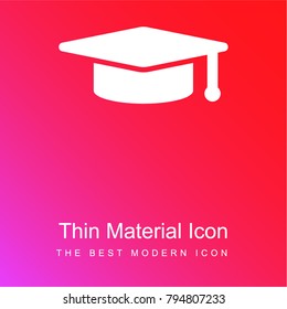 Mortarboard red and pink gradient material white icon minimal design