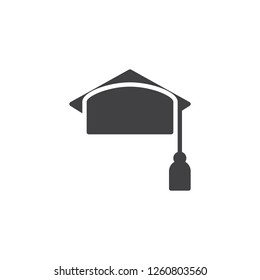 Mortarboard vector icon. filled flat sign for mobile concept and web design. Graduation hat simple solid icon. Academic cap symbol, logo illustration. Pixel perfect vector graphics