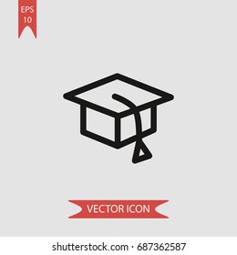 Mortarboard vector icon, illustration symbol