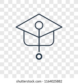 Mortarboard vector icon isolated on transparent background, Mortarboard logo concept