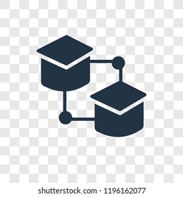Mortarboard vector icon isolated on transparent background, Mortarboard transparency logo concept